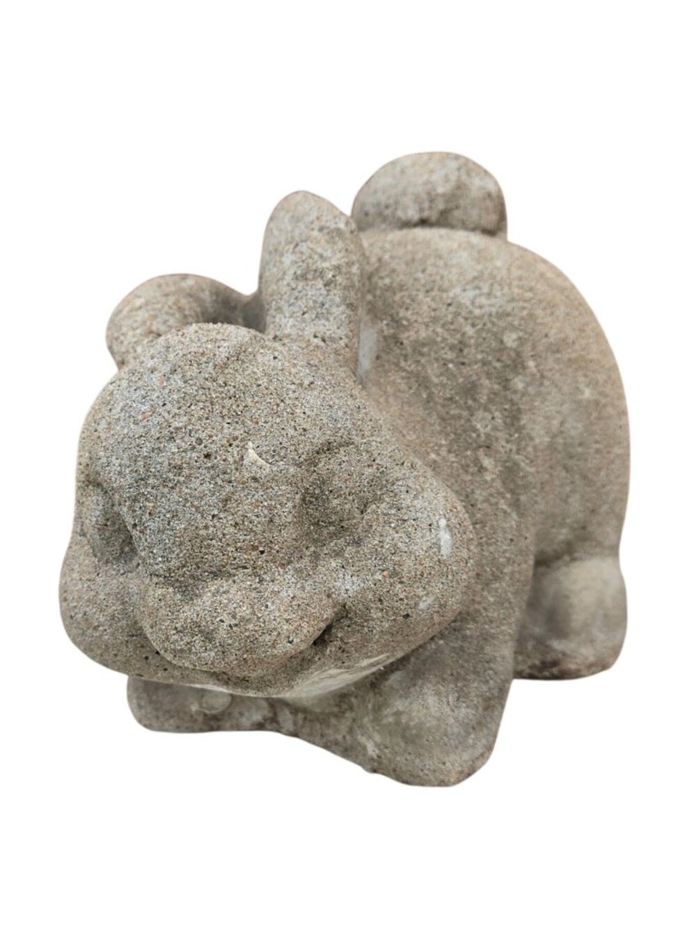Vintage Cement Bunny Sculpture Realistic Rabbit Statue Cottagecore Farmhouse Vtg